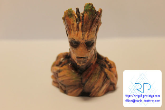 druk 3d figurek malowanie figurek Groot popiersie