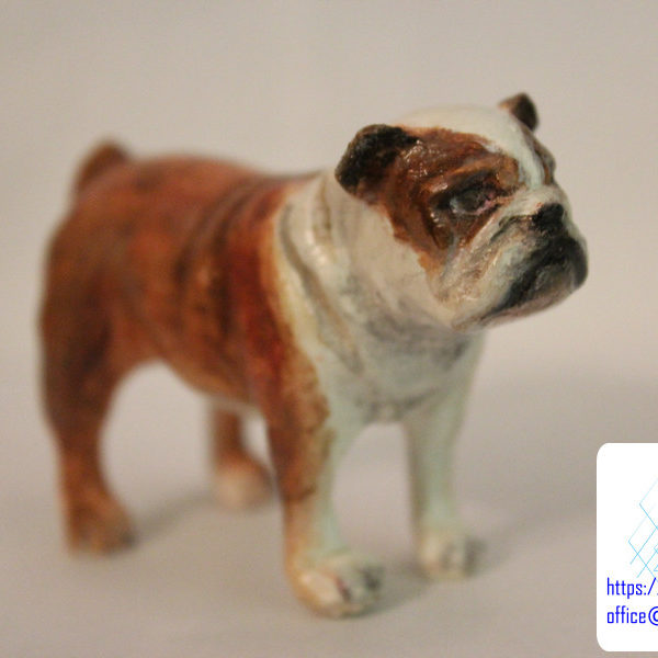 wydruk-3d-pies-bull-dog-3d-printed-03 malowana figurka druk 3d psa